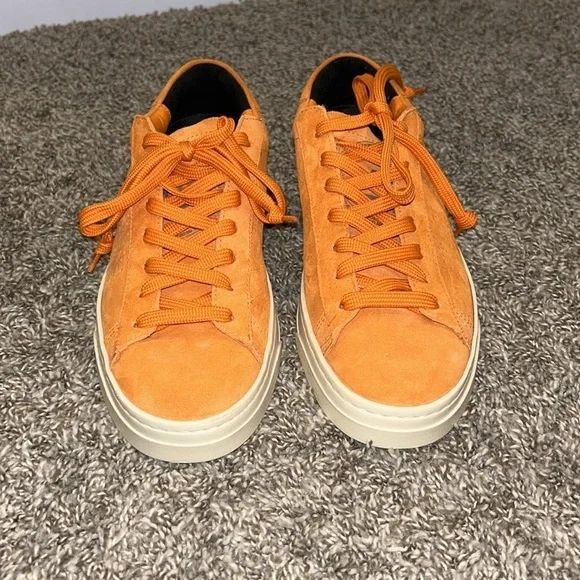 P448 Jack Trainers Low Top Sneakers Italian Leather Suede Italy in Orange - Picture 6 of 11